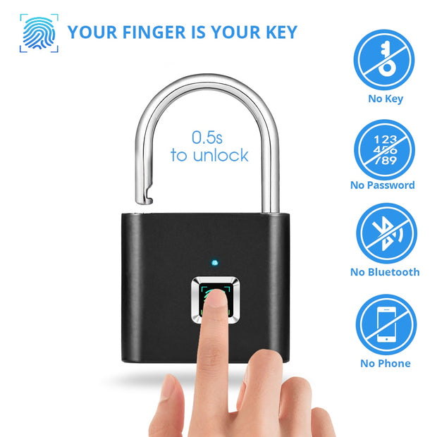 Fingerprint Smart Padlock - Up|Scale Essentials